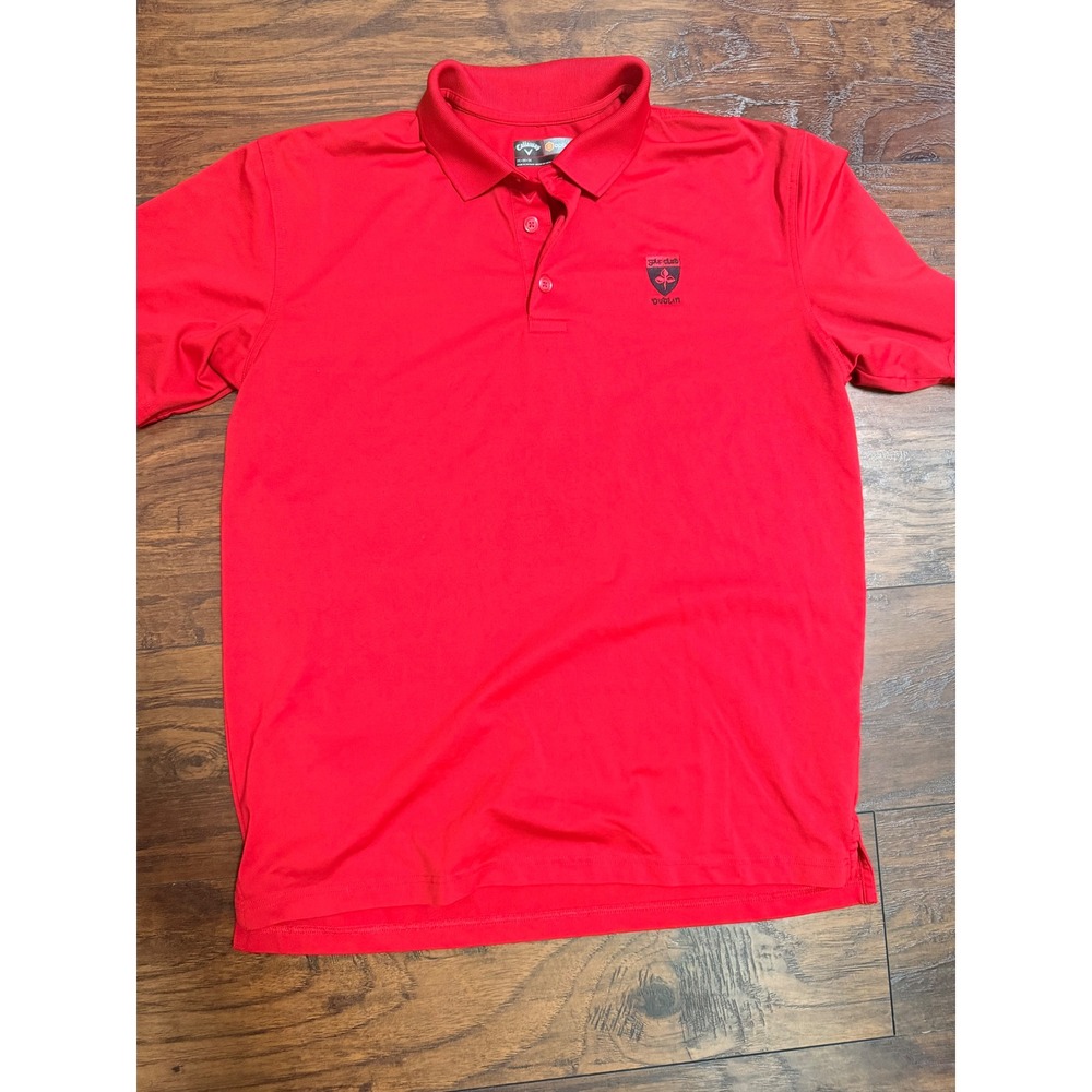 Callaway Opti-Dri Golf Polo Mens Medium Red Golf Club Dublin Performance Shirt